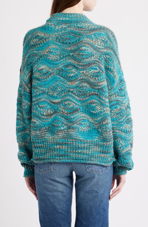 Treasure & Bond Space Dye Novelty Stitch Sweater In Blue