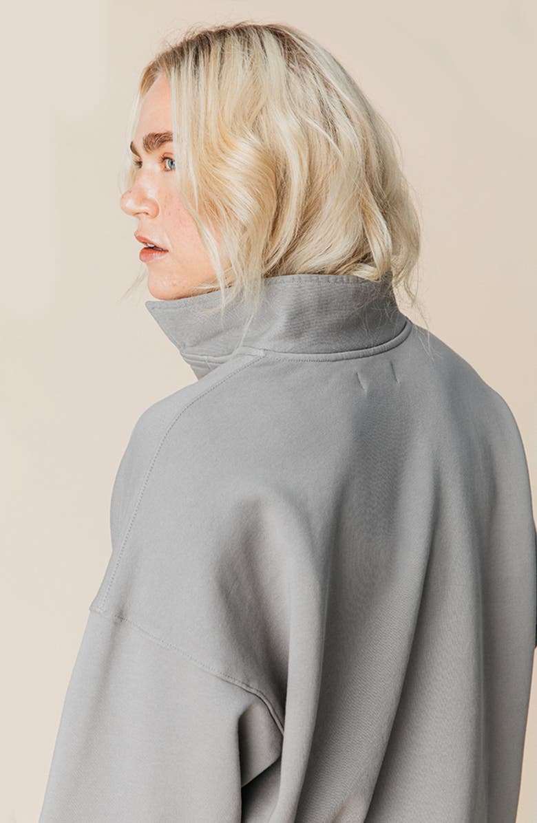 Ocio Organic Cotton Teddy Polo Crew, Alternate, color, Ash