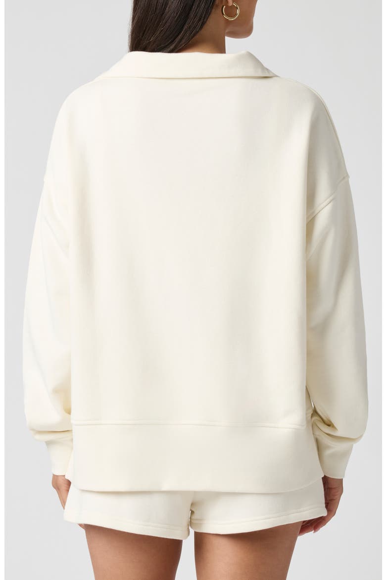 Polo Collar Sweatshirt, Alternate, color, JET STREAM