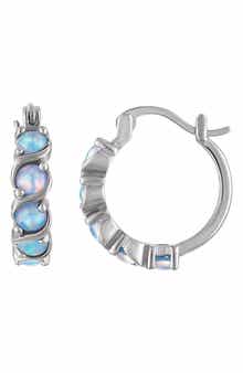 FUZION CREATIONS Lab Created Opal Hoop Earrings