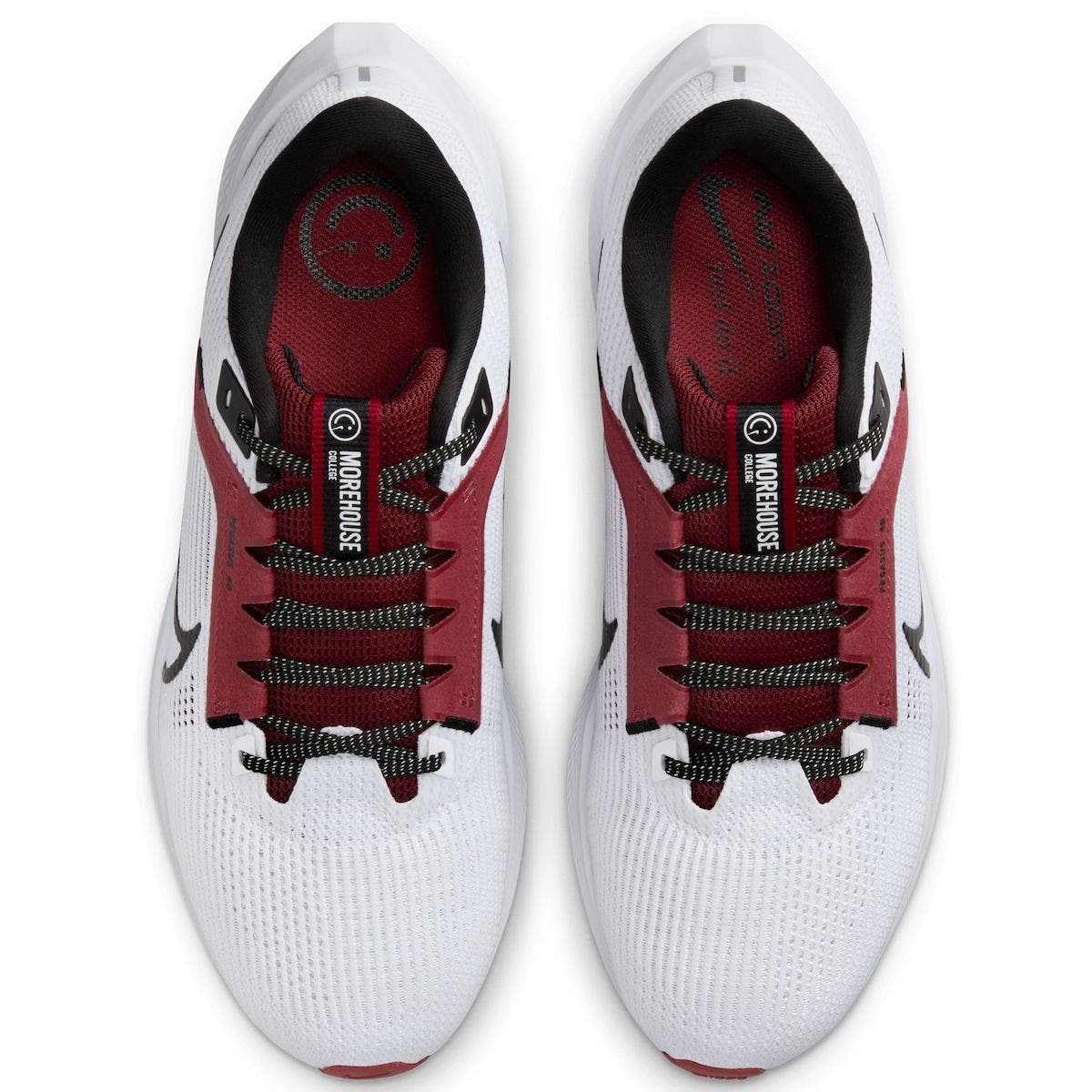 Nike Unisex Nike  White Morehouse Maroon Tigers Zoom Pegasus 40 Running Shoe, Alternate, color, 