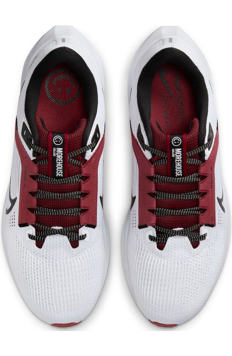 Nike Unisex Nike White Morehouse Maroon Tigers Zoom Pegasus 40 Running Shoe, Alternate, color,