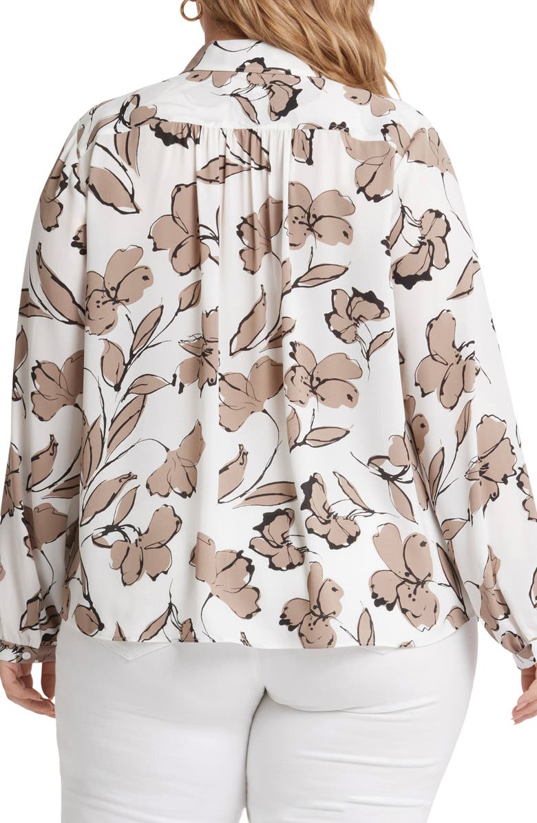 NYDJ Modern Floral Blouse, Alternate, color, Lotusland