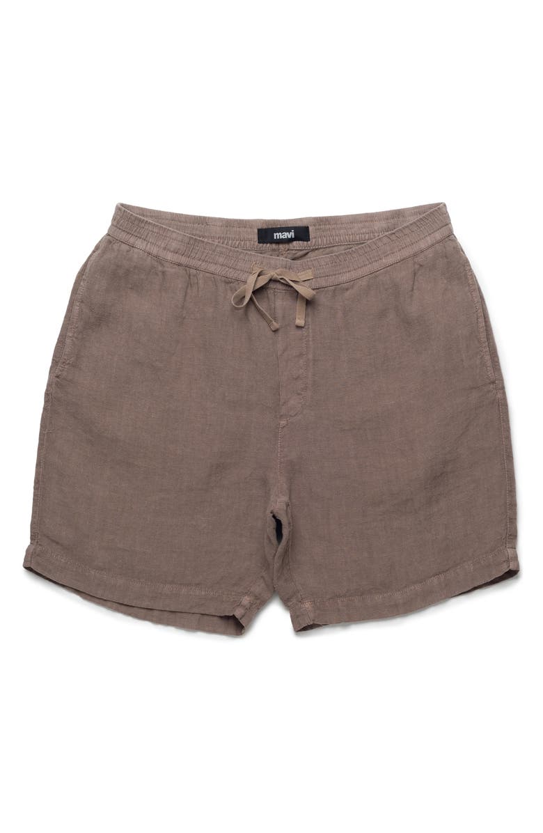 Mavi Jeans Brindle Linen Drawstring Shorts, Alternate, color, Brindle