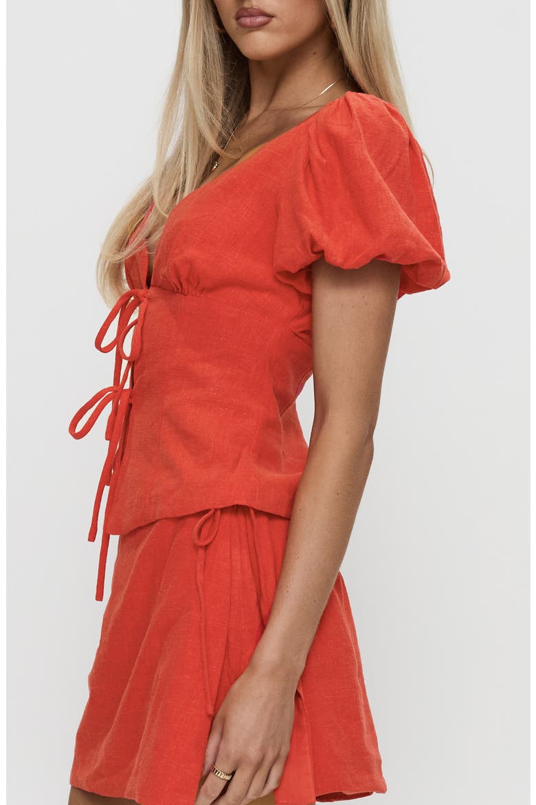Wilhelmina Tie Front Shirt, Alternate, color, RED