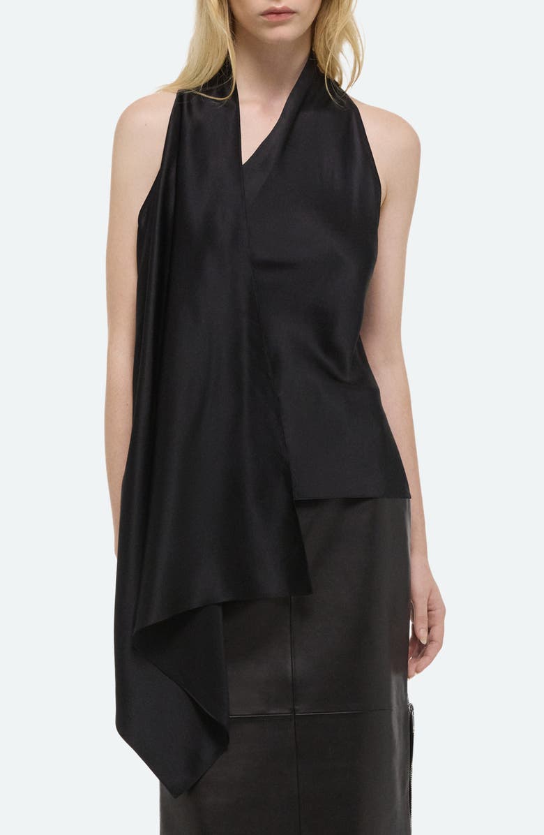 Helmut Lang Drape Sleeveless Silk Top, Alternate, color,