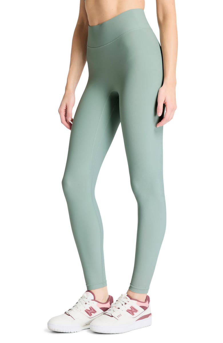 BANDIER Center Stage High Waist Rib Leggings, Alternate, color, Chinois Green