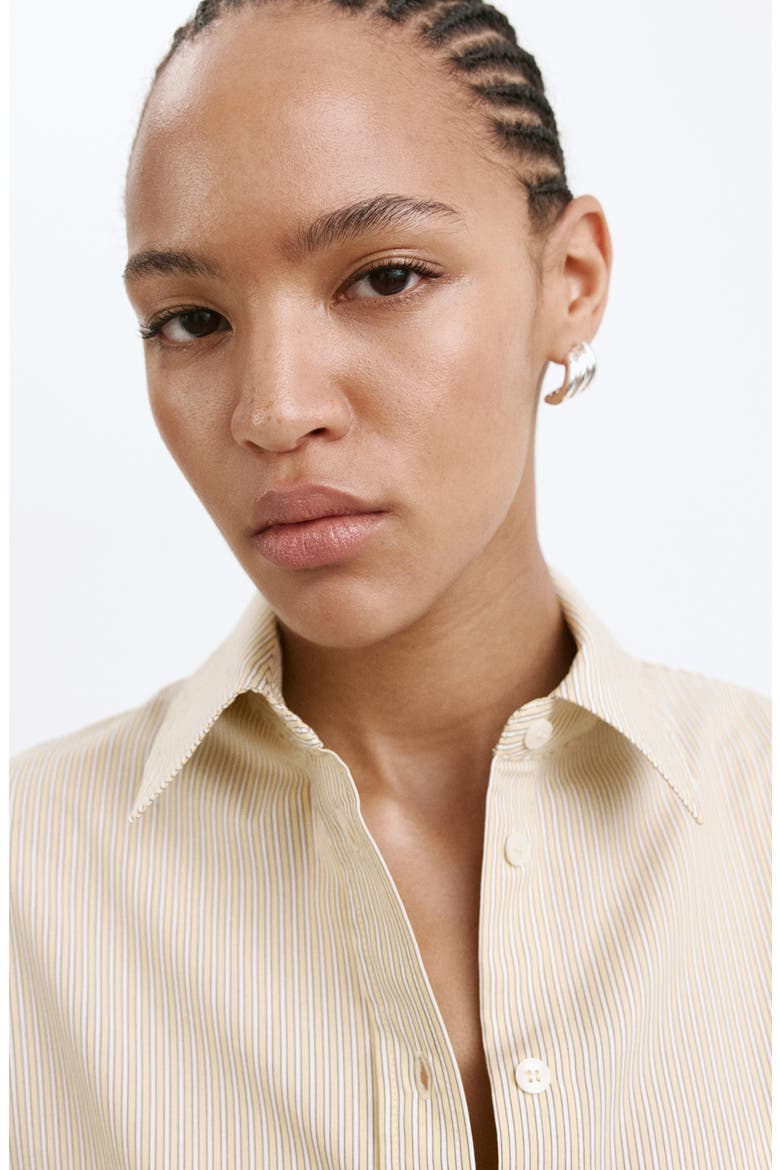 Striped Poplin Shirt, Alternate, color, PASTEL YELLOW