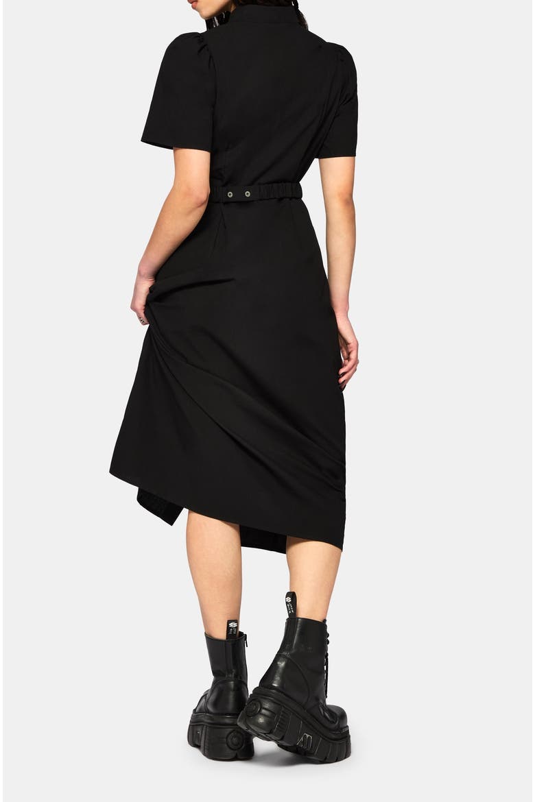 Phonoi Chain Belted Button Midaxi Dress, Alternate, color, Black