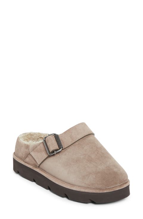 Monili Trim Genuine Shearling Lined Clog (Women)