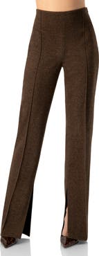 IVONNE Straight-Leg Trousers with Side Slits