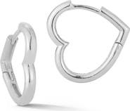SPHERA MILANO Heart Huggie Hoop Earrings