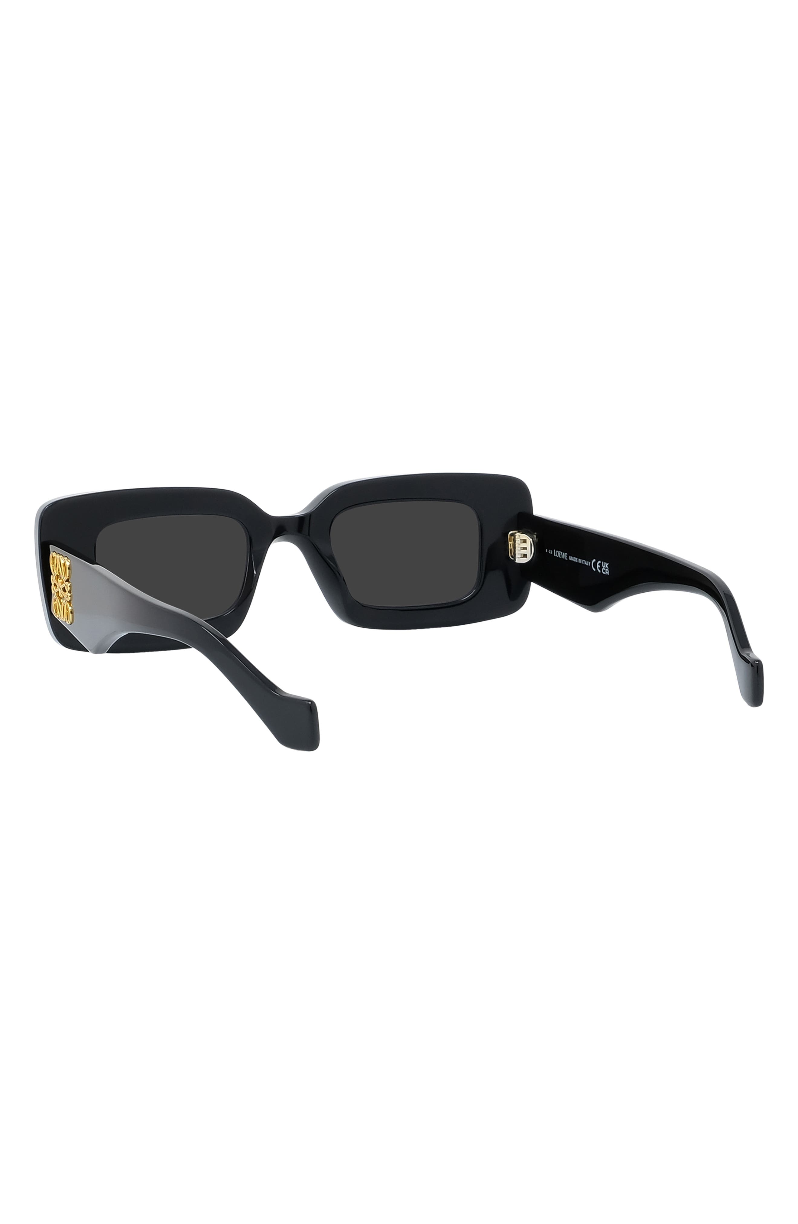 Loewe Chunky Anagram Rectangular Sunglasses 46mm Black Gold Logo Italy NWT Sunglasses Loewe Anagram LW40101I 01A 46-22 Black | Visiofactory main image 3