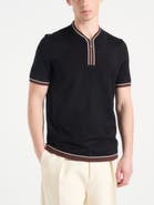 Manière De Voir Clement Crew Neck Zip Polo Shirt