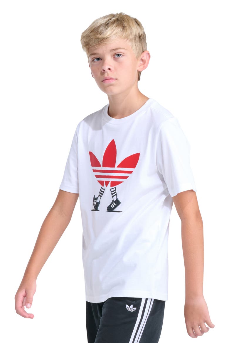 Kids' Walking Trefoil Graphic T-Shirt, Alternate, color, WHITE