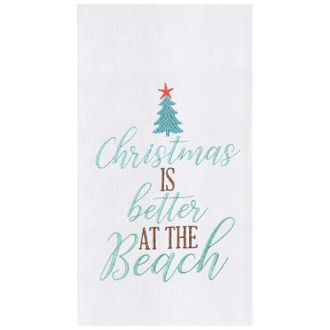 Christmas is Better Embroidered 100% Cotton Flour Sack Dishtowel