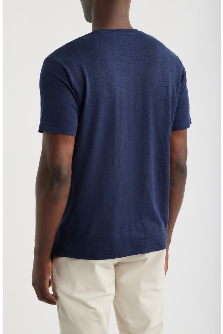 Bryce Crewneck Stretch Linen T-Shirt, Alternate, color, DEEP NAVY