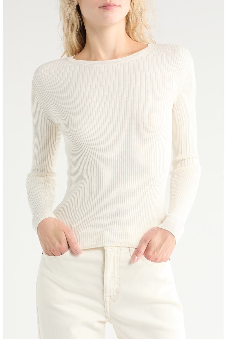 Second Skin Wool Sweater, Main, color, IVORY