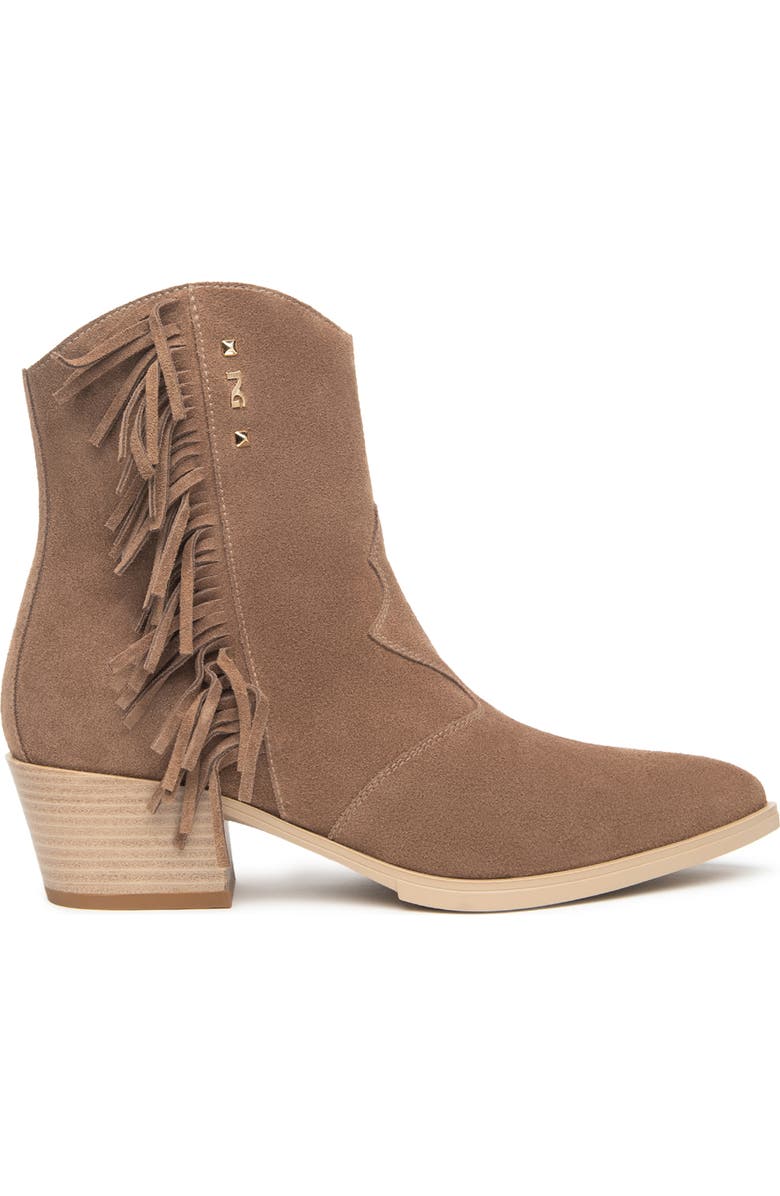 NeroGiardini Fringe Western Bootie, Alternate, color, Whiskey
