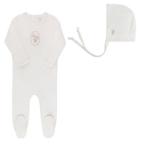 Ely's & Co. Velour Center Floral Collection In White