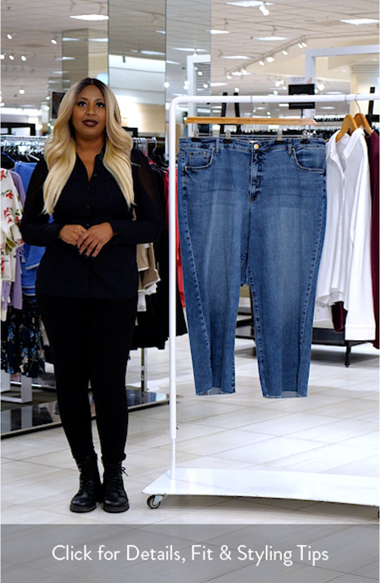 Raw Hem High Waist Ankle Wide Leg Jeans, sales video thumbnail