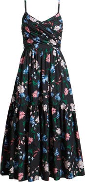 CeCe Floral Fit & Flare Midi Dress