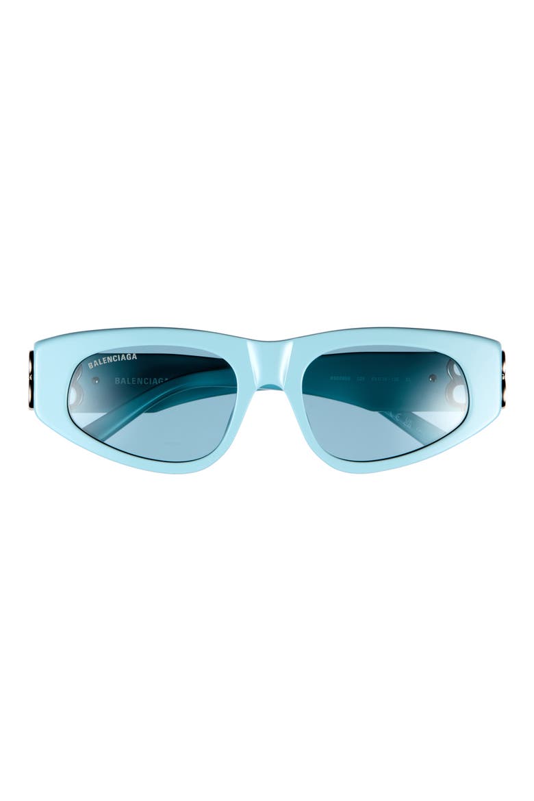 53mm Cat Eye Sunglasses, Main, color, BLUE SILVER LIGHT BLUE