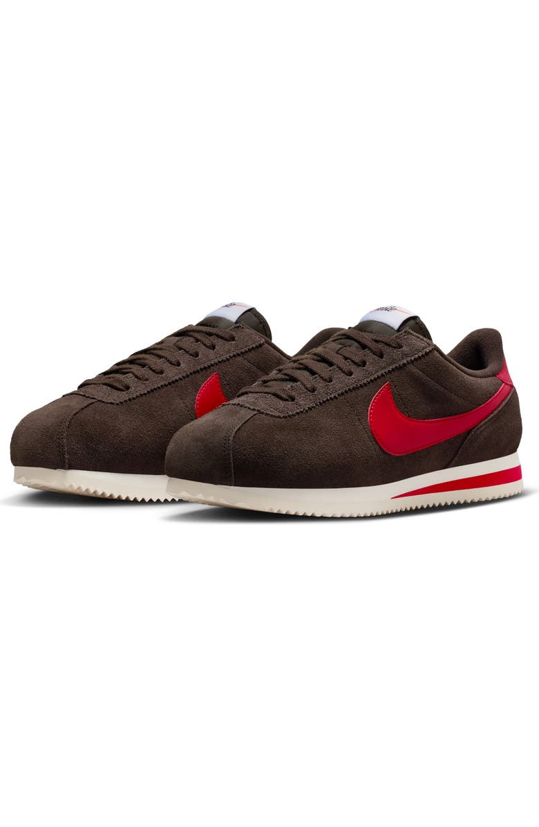Nike Cortez Suede Sneaker, Main, color, Velvet Brown/ Red/ Sail