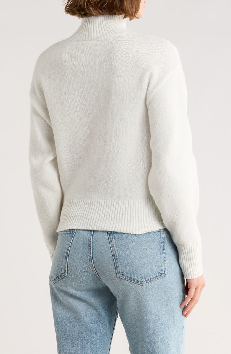 Love By Design Hollyhock Flower Embellished Sweater, Alternate, color, Egret