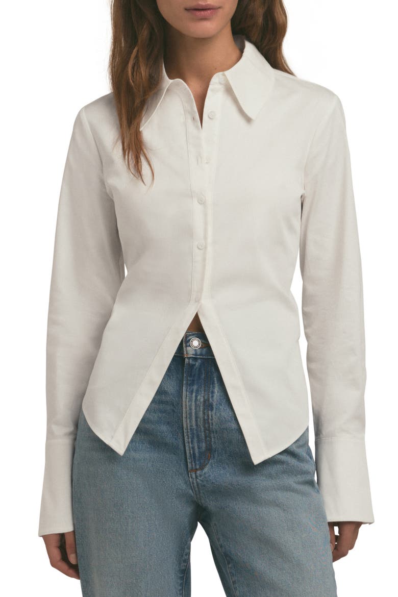 The Don't Waist Time Lace-Up Shirt, Main, color, BRIGHT WHITE