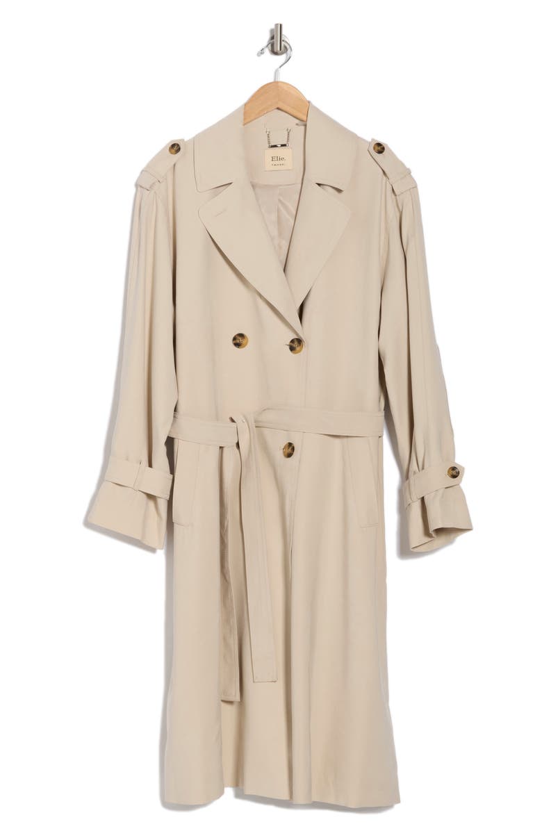 ELIE ELIE TAHARI Double Breasted Trench Coat, Alternate, color, 