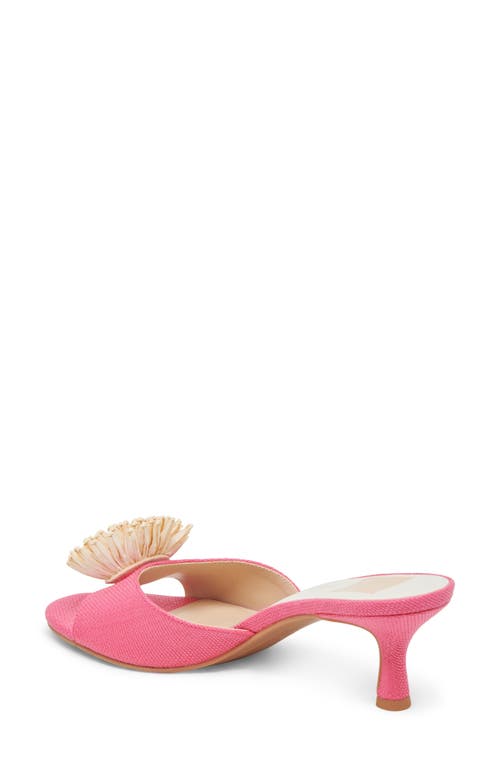 Dolce Vita Lourde Floral Kitten Heel Sandal In Pink Raffia