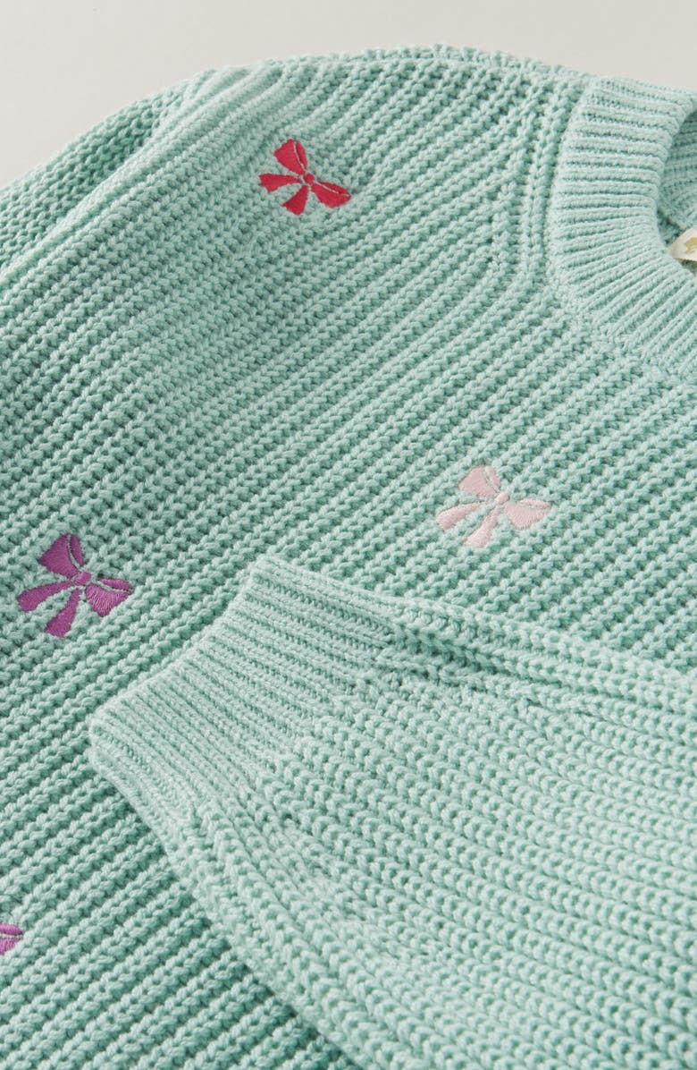 Tucker + Tate Kids
Embroidered Crewneck Sweater, Alternate, color, Green Flora Bows Embroidery
