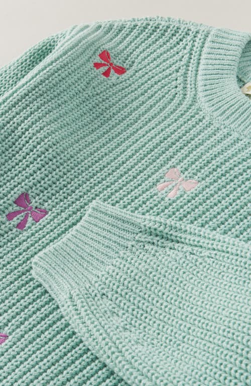 Tucker + Tate Kids' Embroidered Crewneck Sweater In Green