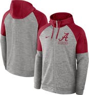 Nike Men's Nike Heather Gray Alabama Crimson Tide Fitness Raglan Performance Full-Zip Hoodie