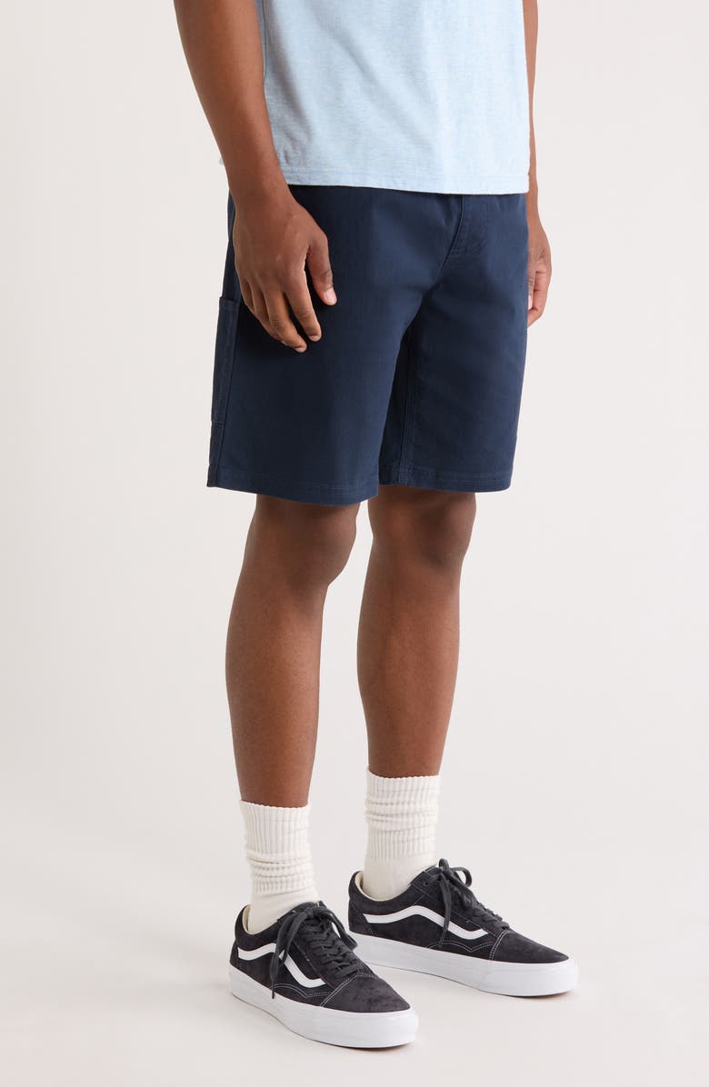 RVCA Americana Elastic Waist Stretch Cotton Carpenter Shorts, Alternate, color, Navy Marine