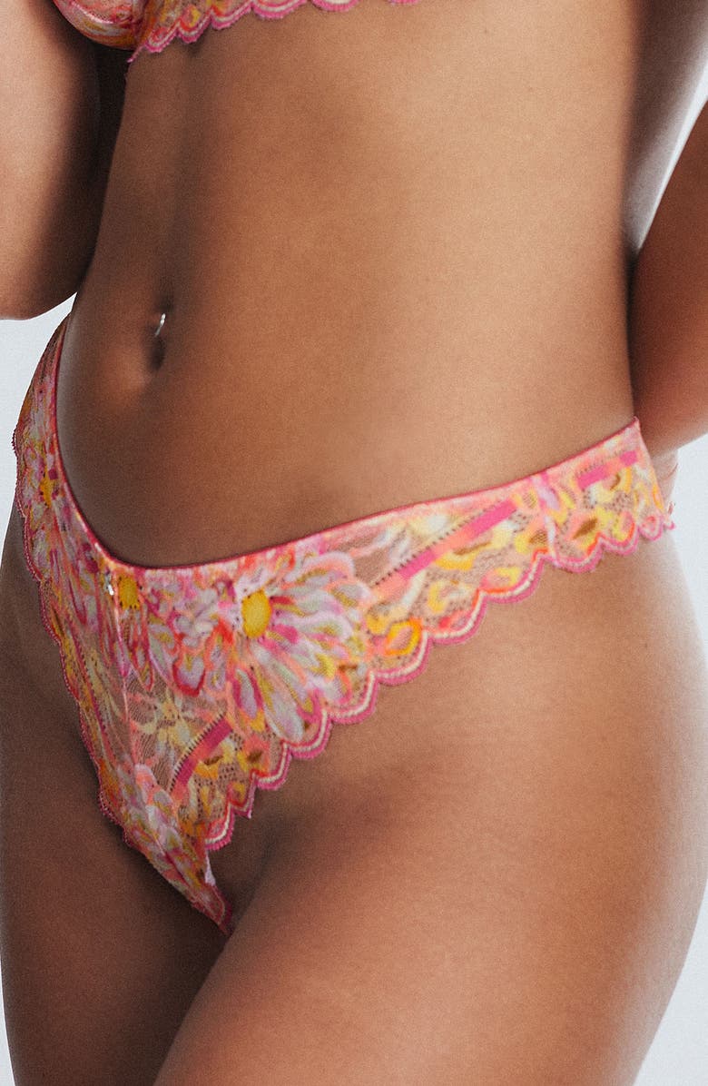 SAVAGE X FENTY Sunray Lace Thong, Alternate, color, Acacia Pink