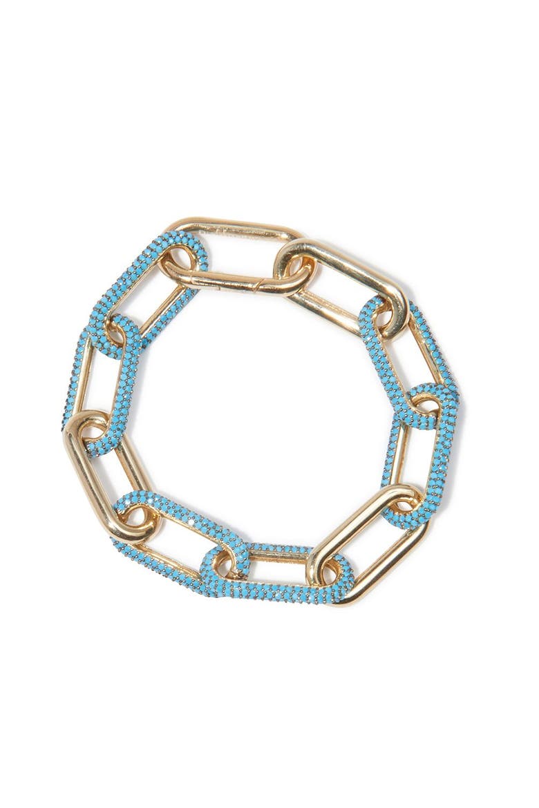 Link Bracelet, Main, color, Turquoise/Gold