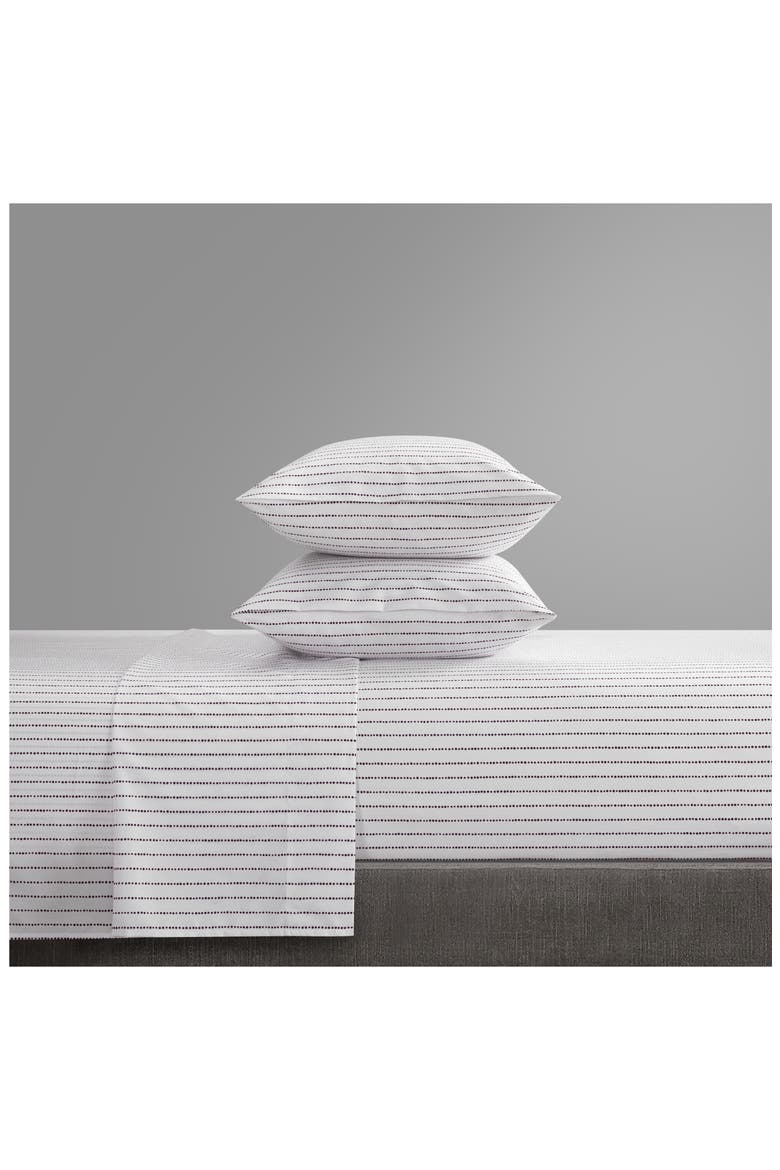 Karley Dotted Stripe Sheet Set - Twin, Alternate, color, DARK PURPLE