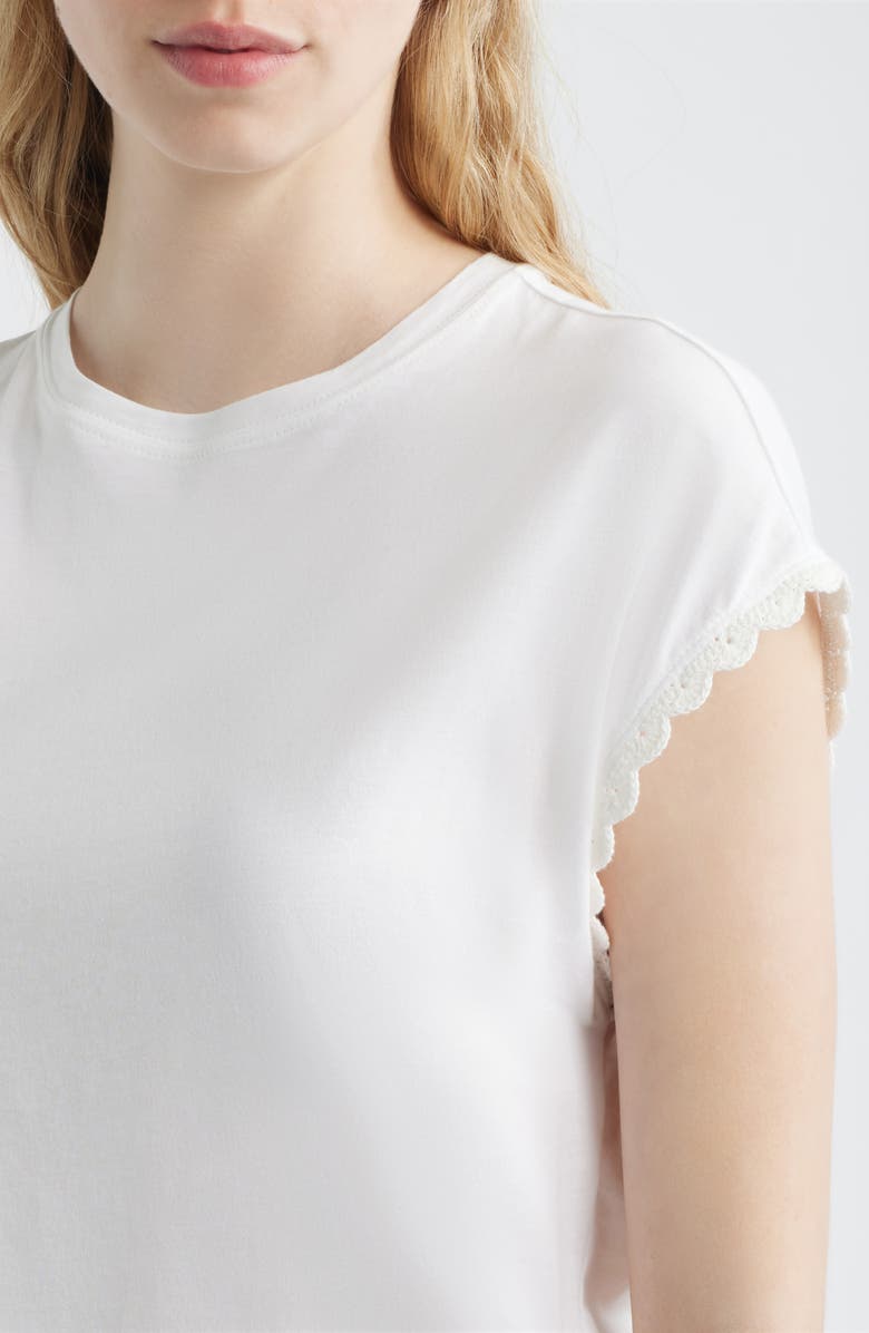 FRAME The Crochet Trim Pima Cotton Muscle T-Shirt, Alternate, color, 