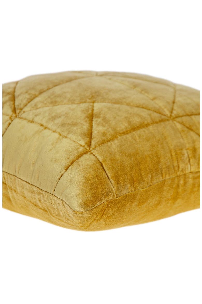 Zoe Quilted Throw Pillow, Alternate, color, YELLOW