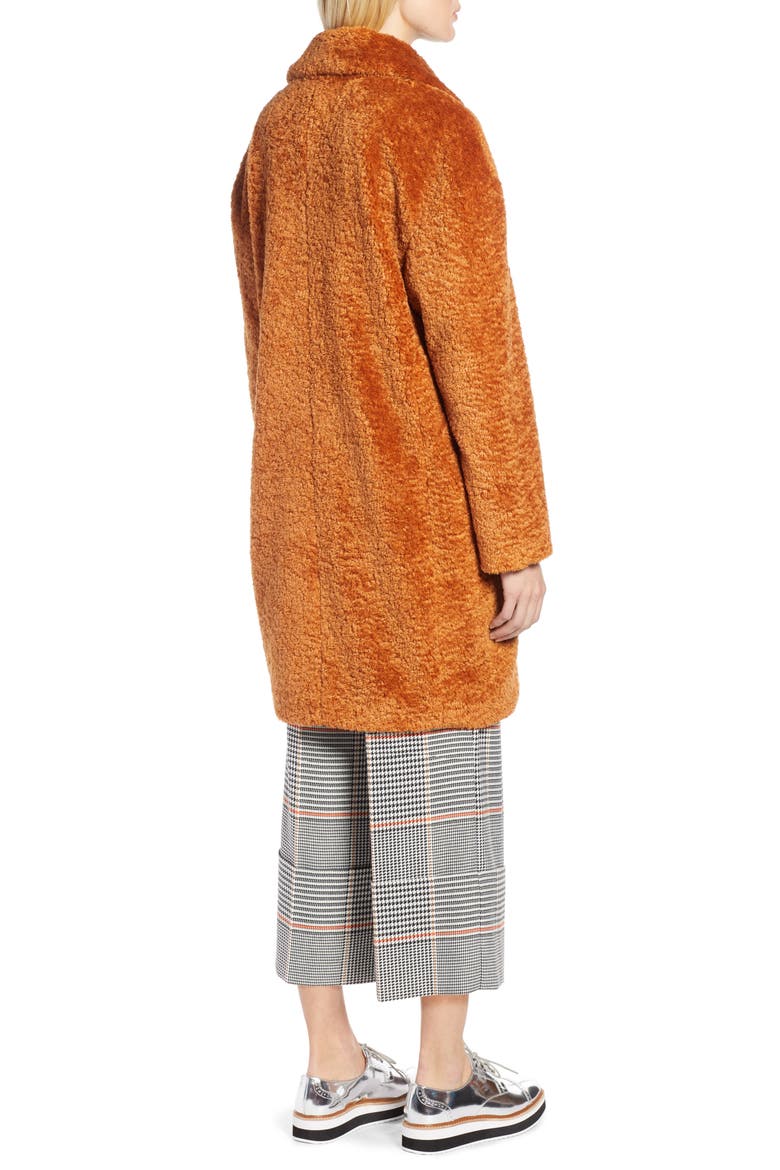 x Atlantic-Pacific Faux Fur Coat, Alternate, color, RUST GINGER