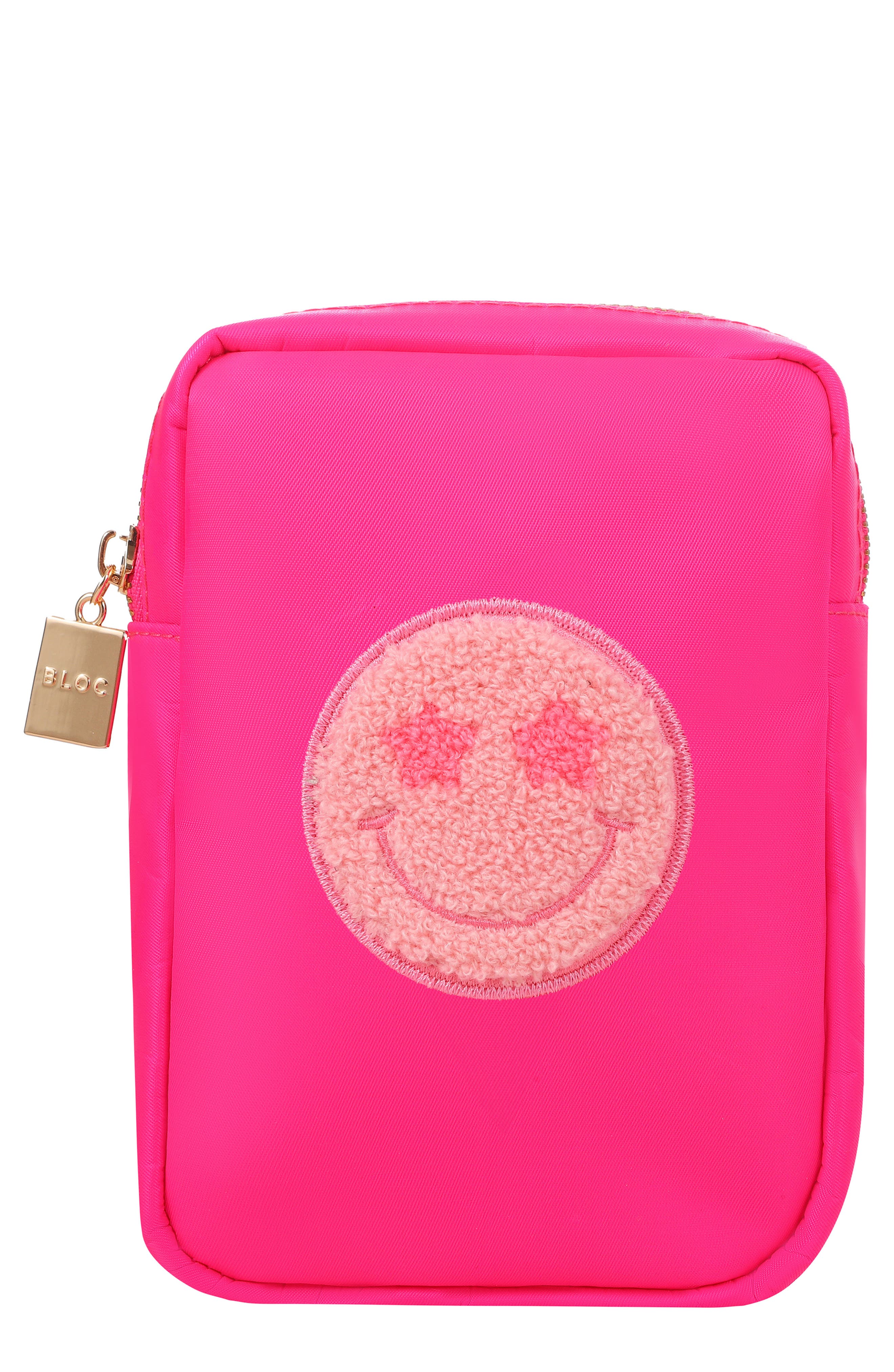 Bloc Bags Mini Smiley Cosmetics Bag in Hot Pink 