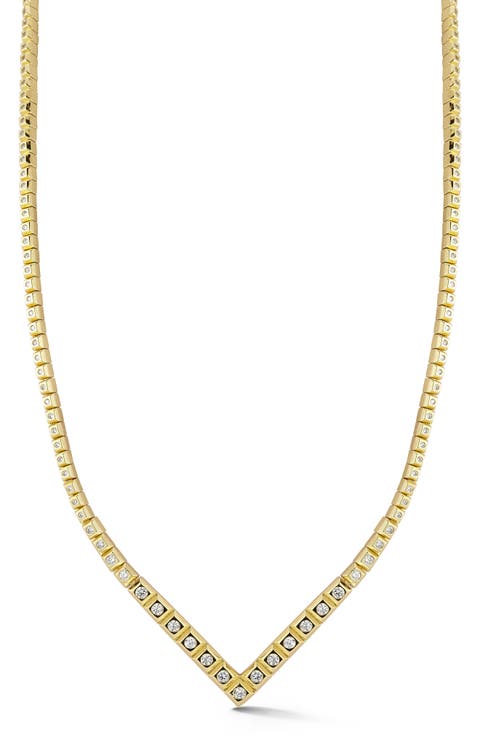 Cubic Zirconia V Tennis Necklace