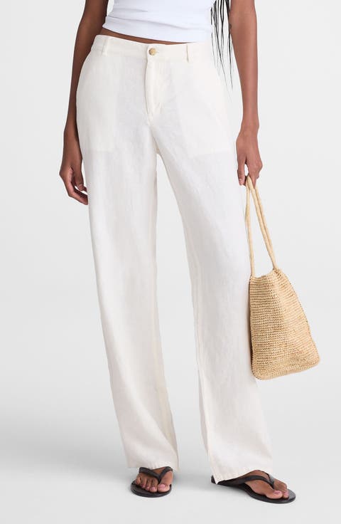 The Zoe Relaxed Straight Pants in 100% Linen