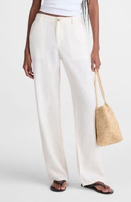 Madewell The Zoe Relaxed Straight Pants in 100% Linen