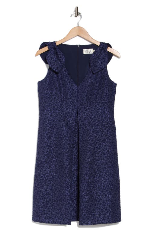 Shop Eliza J Bow Shoulder Sleeveless Jacquard Trapeze Dress
