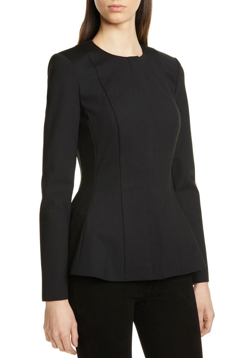 Movement Peplum Jacket, Alternate, color, BLACK
