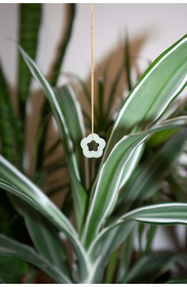 seree Plum blossom Green jade pendant necklace, Alternate, color, Light Green