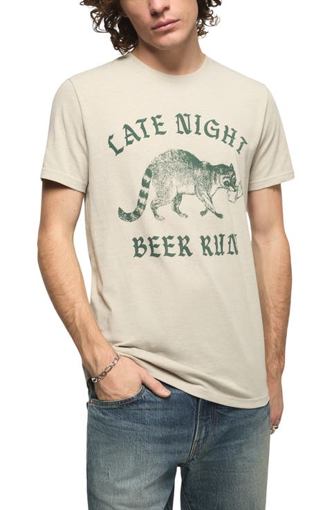 Beer Racoon Graphic T-Shirt